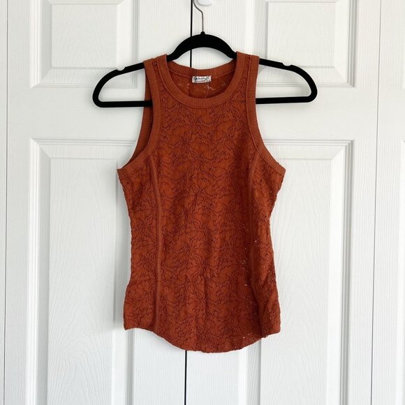 Free People Little More Love Burnt Orange Lace Cami Tank Top Size Extra Small XS - Picture 2 of 5